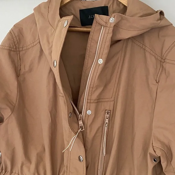 J. Crew Tan Hooded Fall/Spring Jacket - Picture 3 of 6